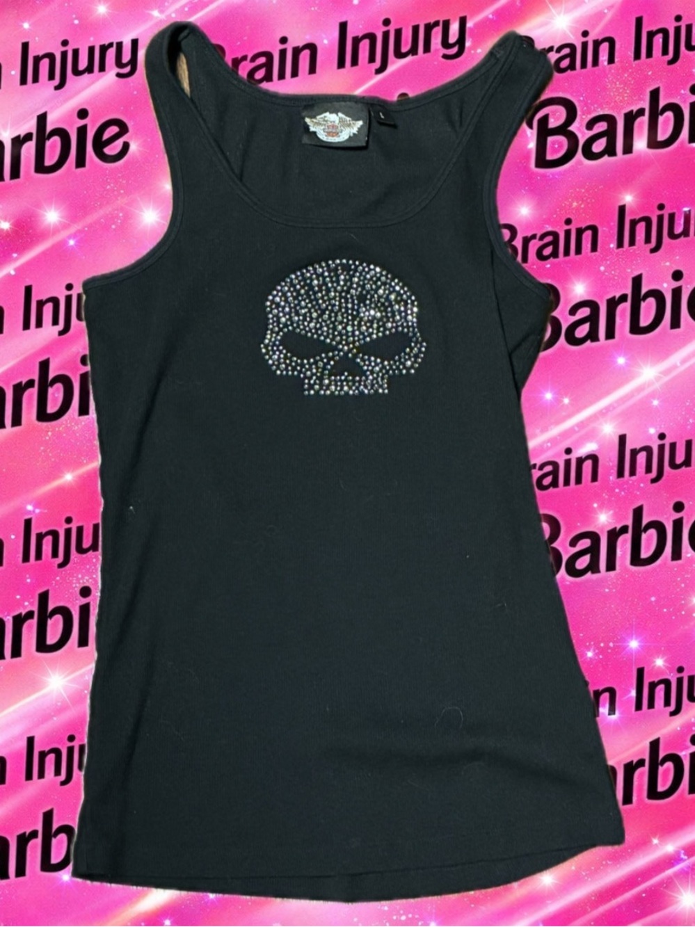 Harley Davidson rhinestone tank top